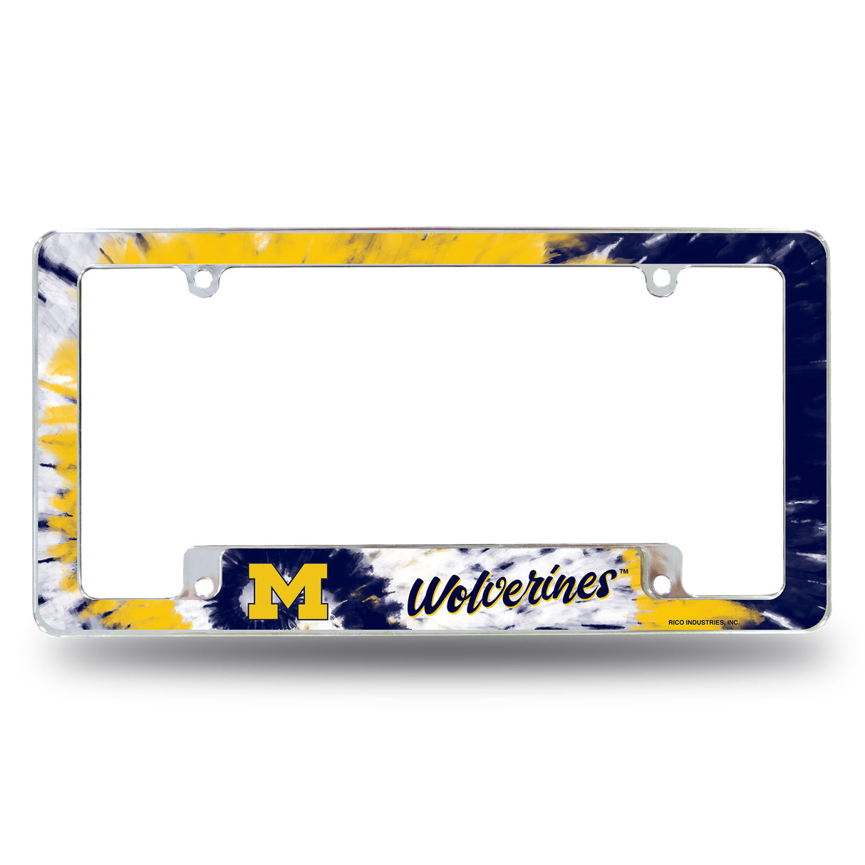 NCAA Michigan Wolverines All Over Chrome Frame Fan Gear NCAA Michigan Wolverines