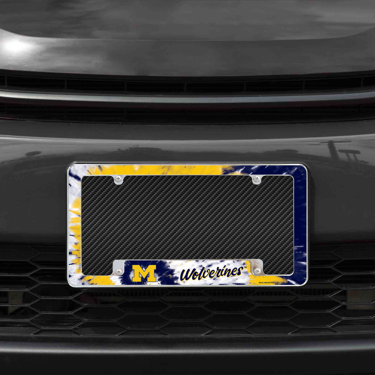 NCAA Michigan Wolverines All Over Chrome Frame Fan Gear NCAA Michigan Wolverines