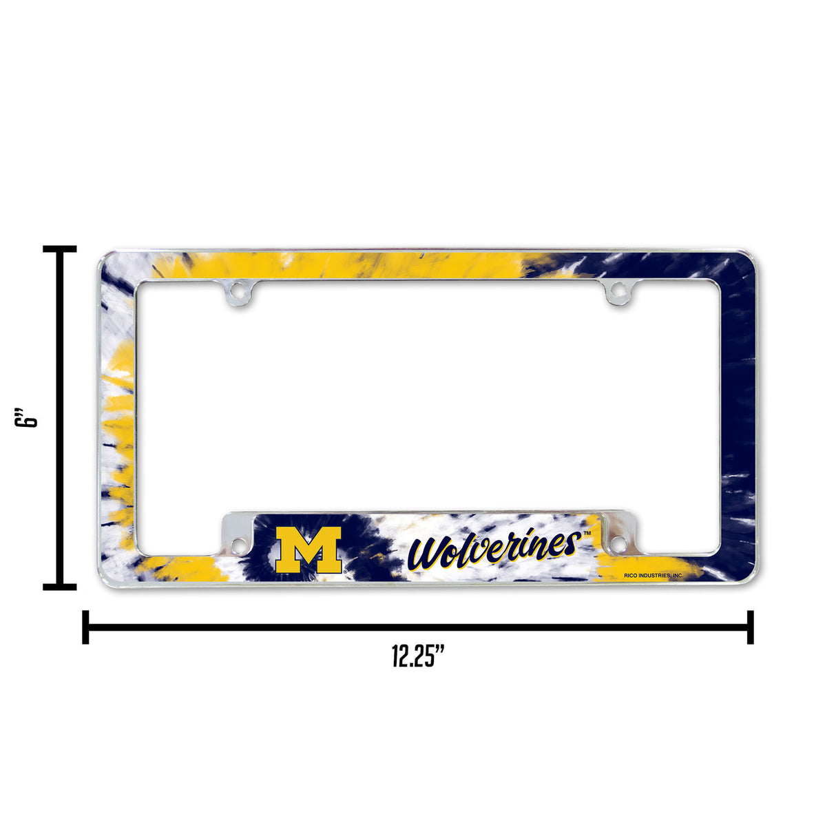 NCAA Michigan Wolverines All Over Chrome Frame Fan Gear NCAA Michigan Wolverines