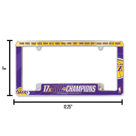 NBA Los Angeles Lakers All Over Chrome Frame Fan Gear NBA Los Angeles Lakers