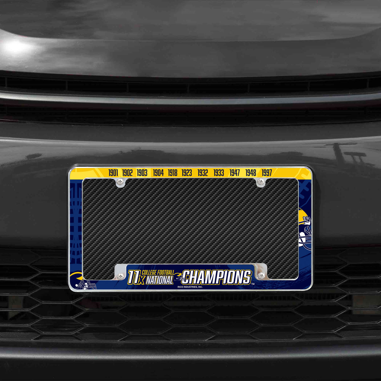 NCAA Michigan Wolverines All Over Chrome Frame Fan Gear NCAA Michigan Wolverines
