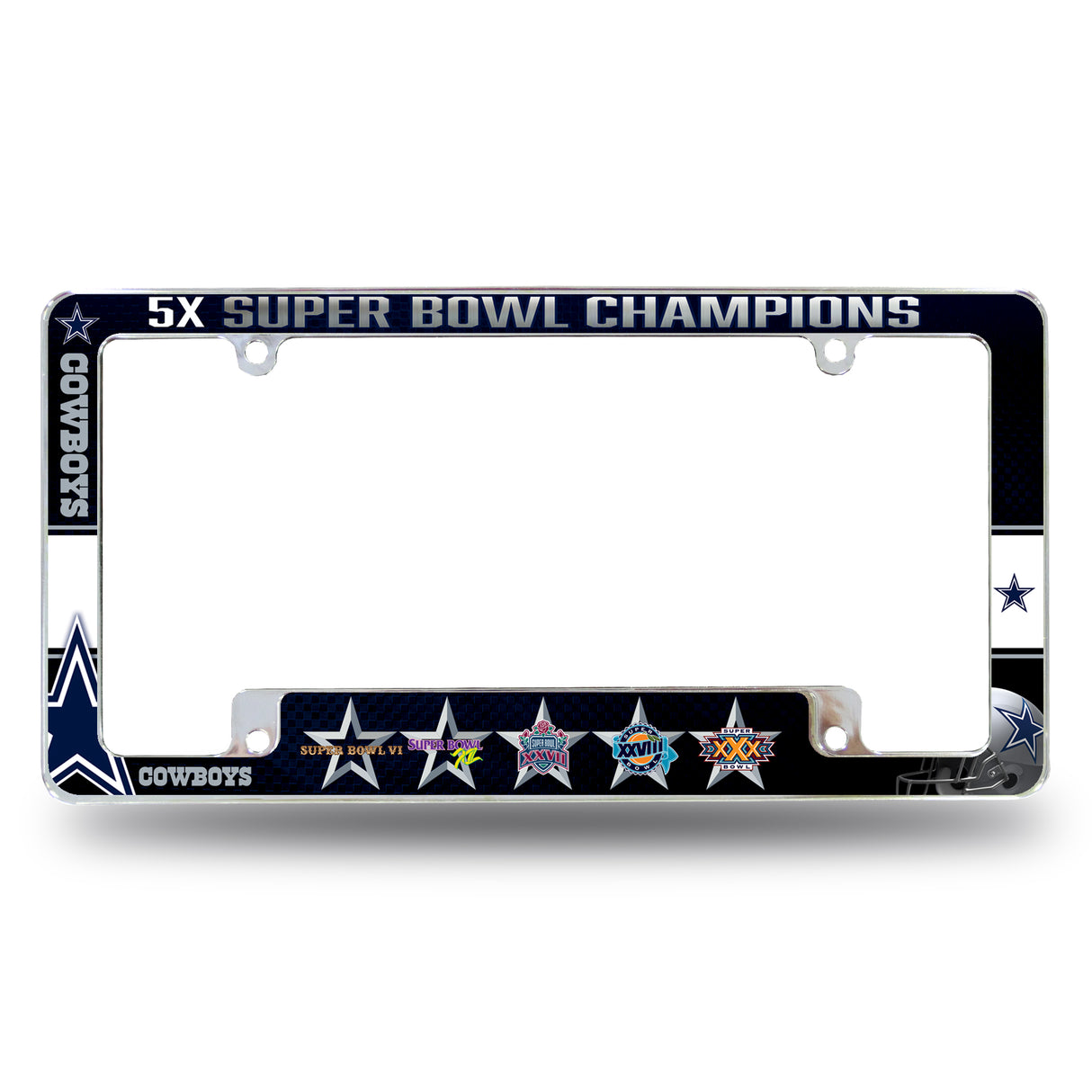 NFL Dallas Cowboys All Over Chrome Frame Fan Gear NFL Dallas Cowboys