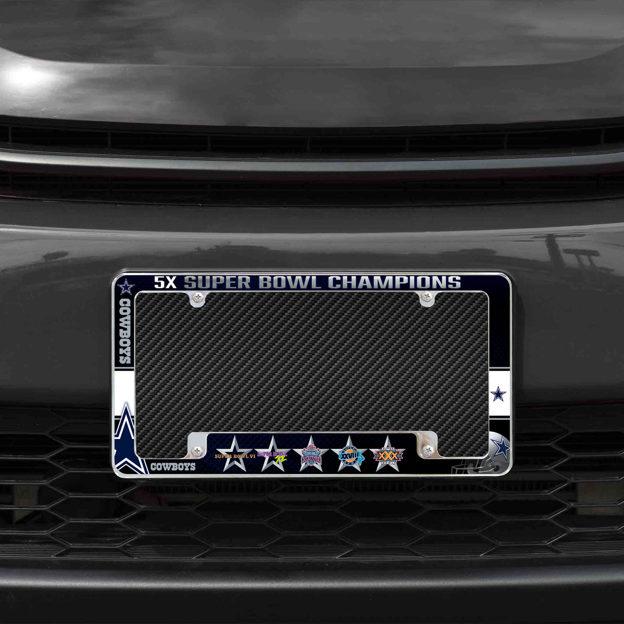 NFL Dallas Cowboys All Over Chrome Frame Fan Gear NFL Dallas Cowboys