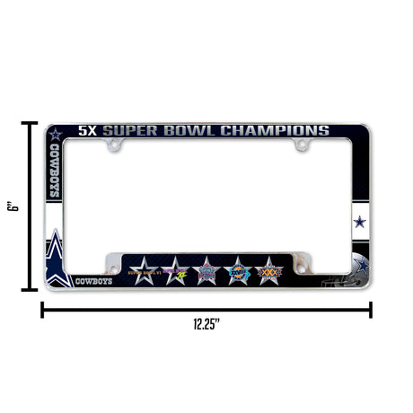 NFL Dallas Cowboys All Over Chrome Frame Fan Gear NFL Dallas Cowboys