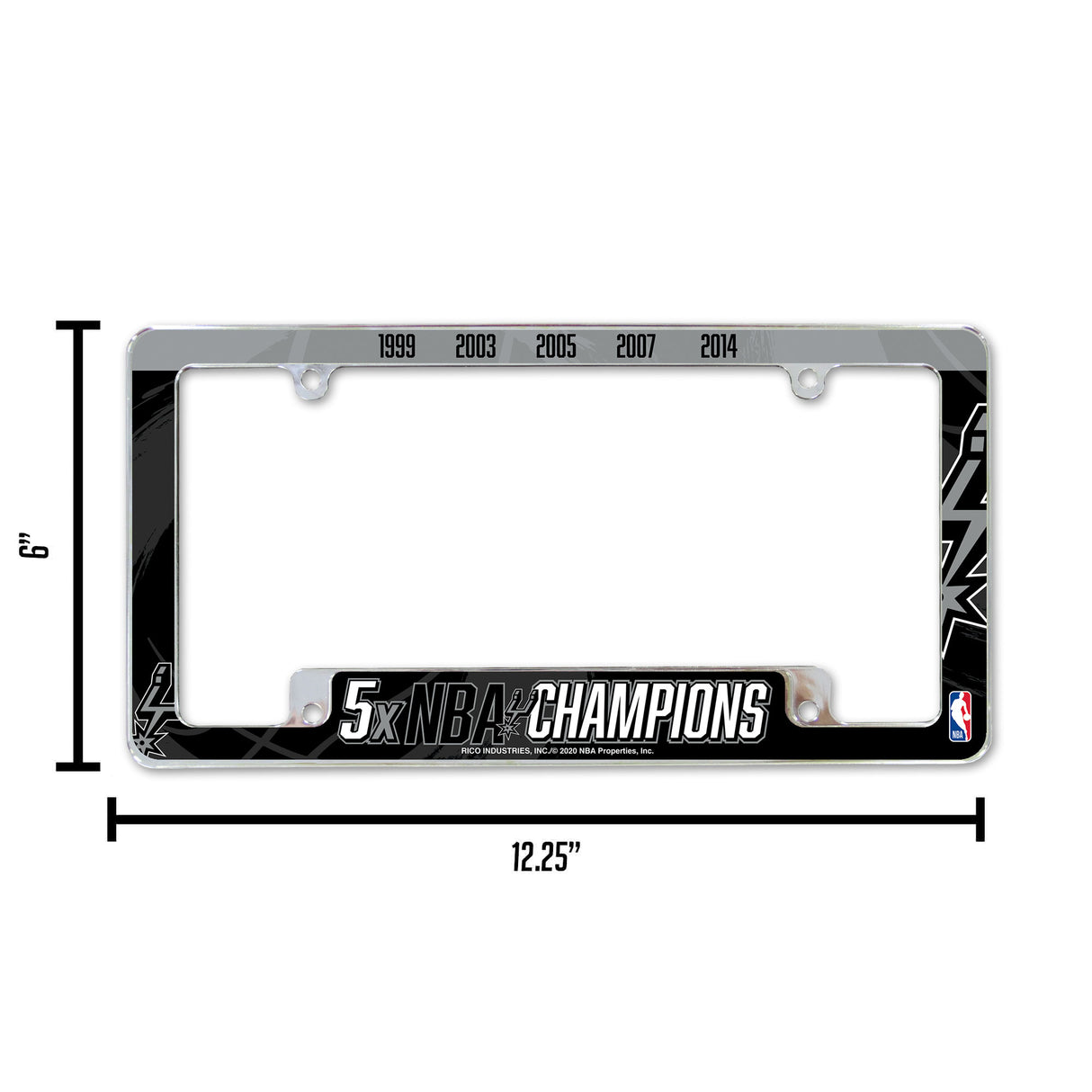 NBA San Antonio Spurs All Over Chrome Frame Fan Gear NBA San Antonio Spurs