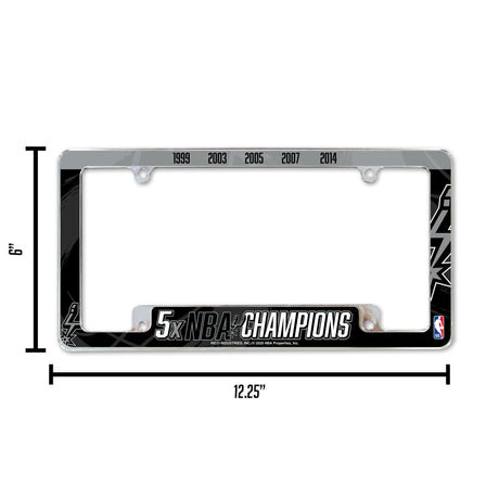 NBA San Antonio Spurs All Over Chrome Frame Fan Gear NBA San Antonio Spurs