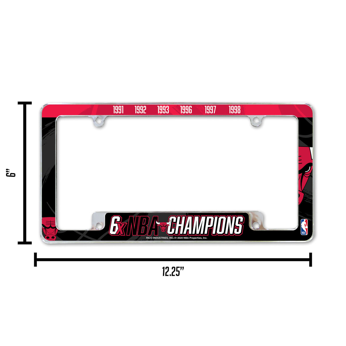 NBA Chicago Bulls All Over Chrome Frame Fan Gear NBA Chicago Bulls