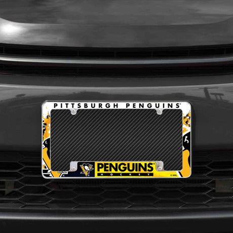 NHL Pittsburgh Penguins All Over Chrome Frame Fan Gear NHL Pittsburgh Penguins
