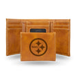NFL Pittsburgh Steelers Laser Engraved Trifold Wallet Fan Gear NFL Pittsburgh Steelers