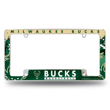 NBA Milwaukee Bucks All Over Chrome Frame Fan Gear NBA Milwaukee Bucks