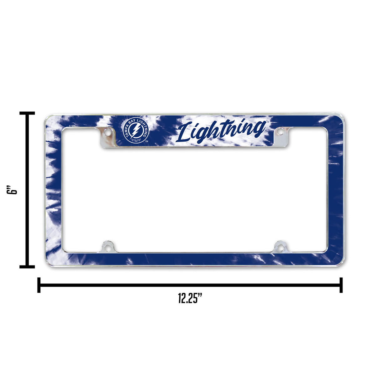 NHL Tampa Bay Lightning All Over Chrome Frame Fan Gear NHL Tampa Bay Lightning