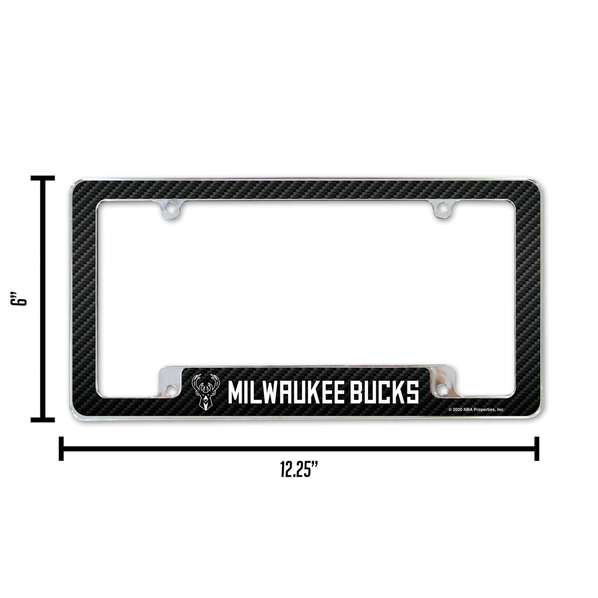 NBA Milwaukee Bucks All Over Chrome Frame Fan Gear NBA Milwaukee Bucks