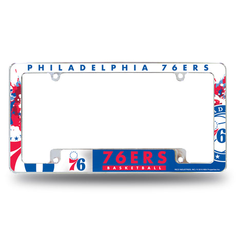 NBA Philadelphia 76ers All Over Chrome Frame Fan Gear NBA Philadelphia 76ers