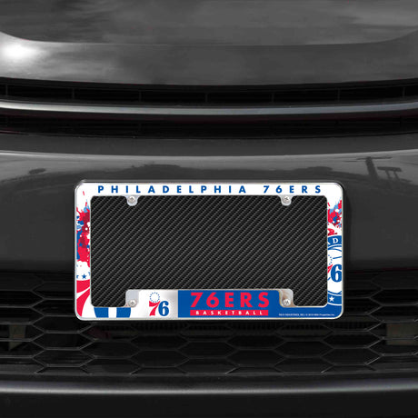 NBA Philadelphia 76ers All Over Chrome Frame Fan Gear NBA Philadelphia 76ers