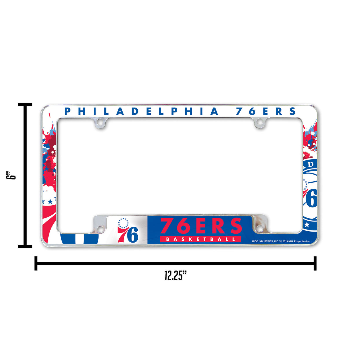 NBA Philadelphia 76ers All Over Chrome Frame Fan Gear NBA Philadelphia 76ers