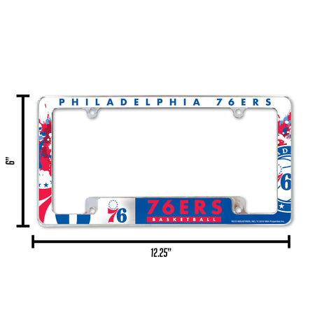 NBA Philadelphia 76ers All Over Chrome Frame Fan Gear NBA Philadelphia 76ers