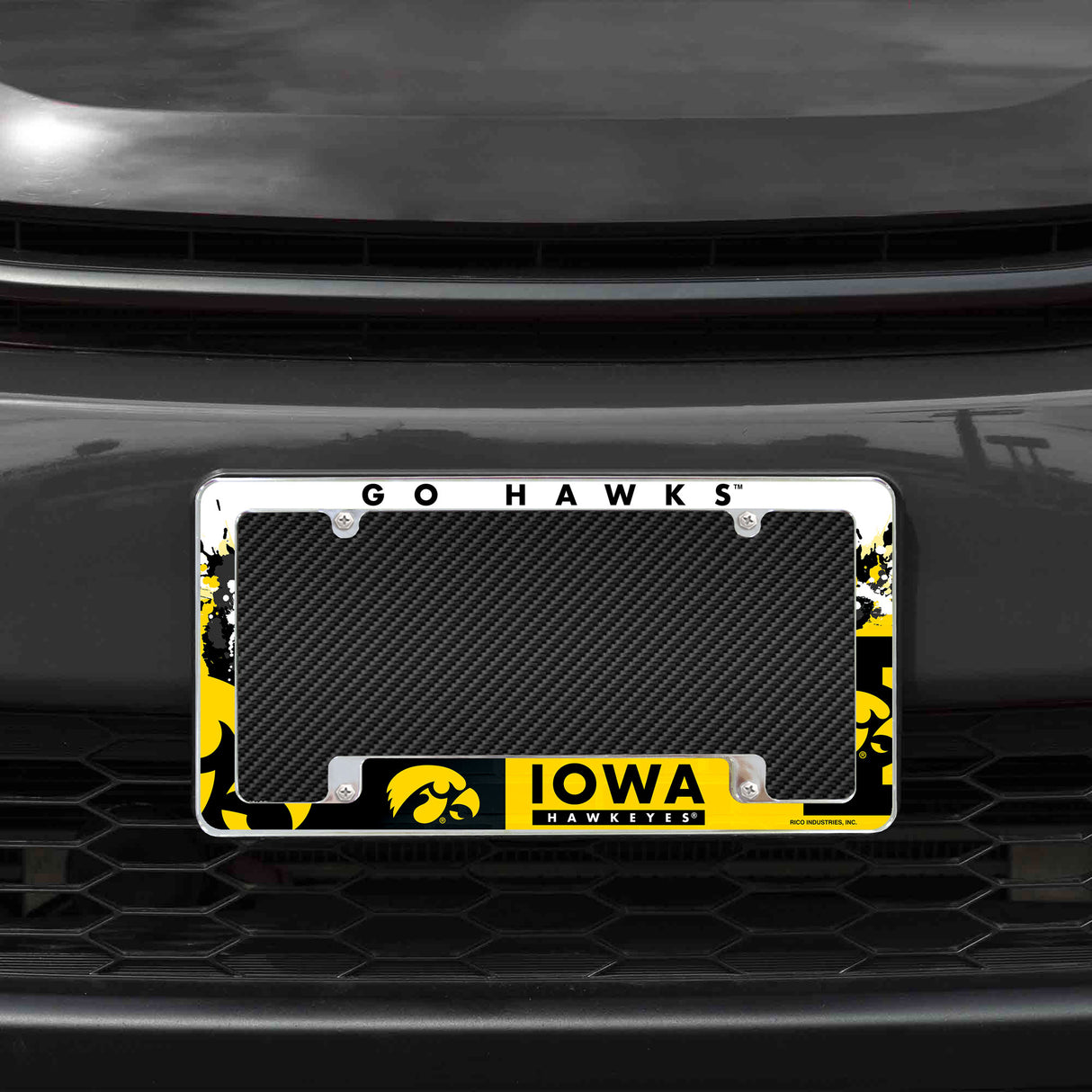 NCAA Iowa Hawkeyes All Over Chrome Frame Fan Gear NCAA Iowa Hawkeyes