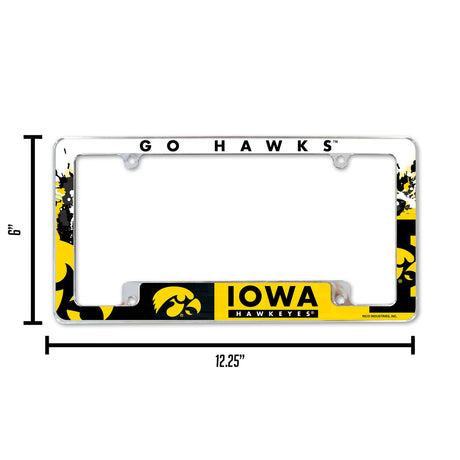 NCAA Iowa Hawkeyes All Over Chrome Frame Fan Gear NCAA Iowa Hawkeyes