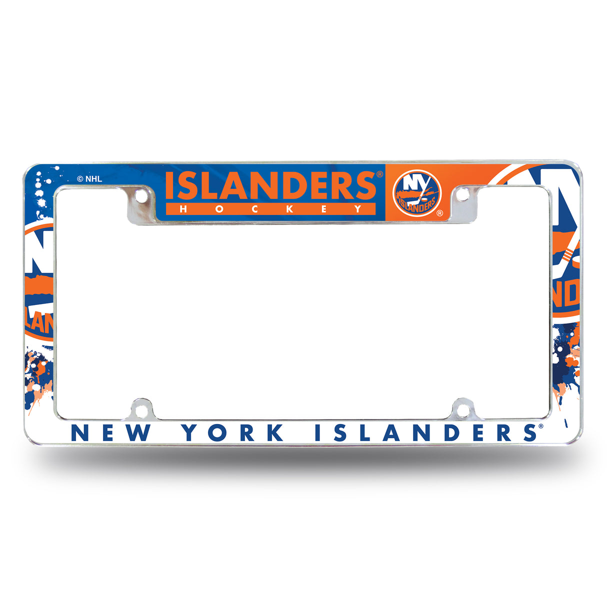 NHL New York Islanders All Over Chrome Frame Fan Gear NHL New York Islanders