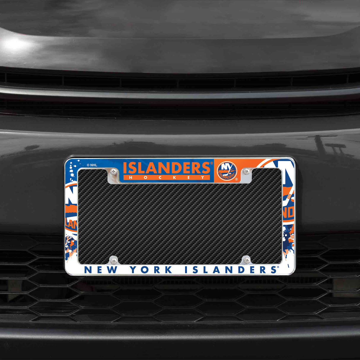 NHL New York Islanders All Over Chrome Frame Fan Gear NHL New York Islanders