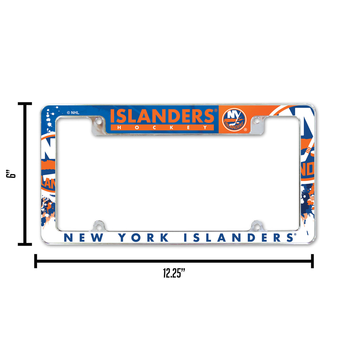 NHL New York Islanders All Over Chrome Frame Fan Gear NHL New York Islanders