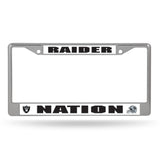 NFL Las Vegas Raiders Chrome License Plate Frame Fan Gear NFL Las Vegas Raiders