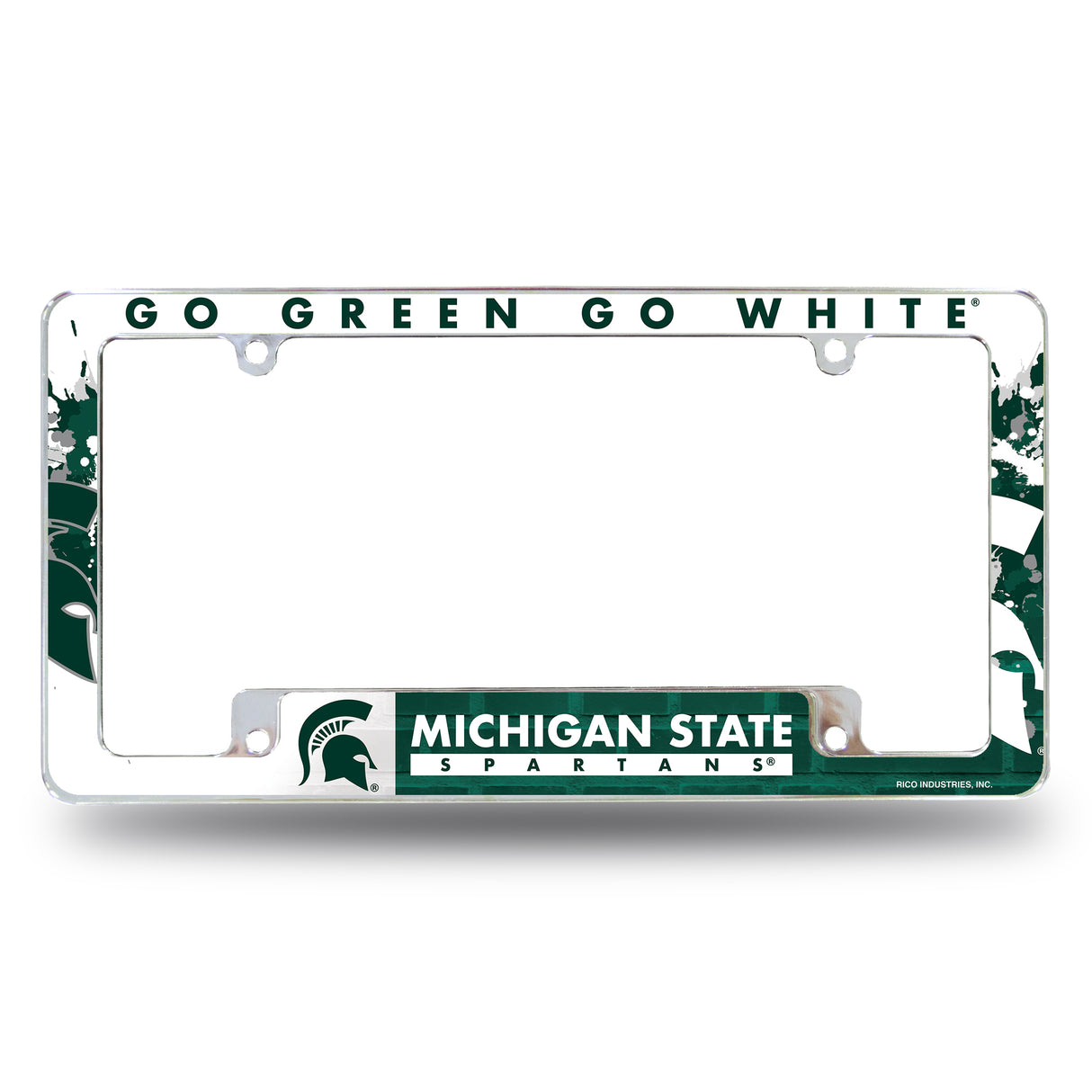 NCAA Michigan State Spartans All Over Chrome Frame Fan Gear NCAA Michigan State Spartans