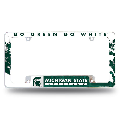 NCAA Michigan State Spartans All Over Chrome Frame Fan Gear NCAA Michigan State Spartans