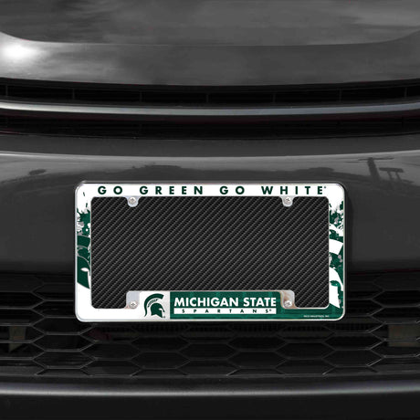 NCAA Michigan State Spartans All Over Chrome Frame Fan Gear NCAA Michigan State Spartans