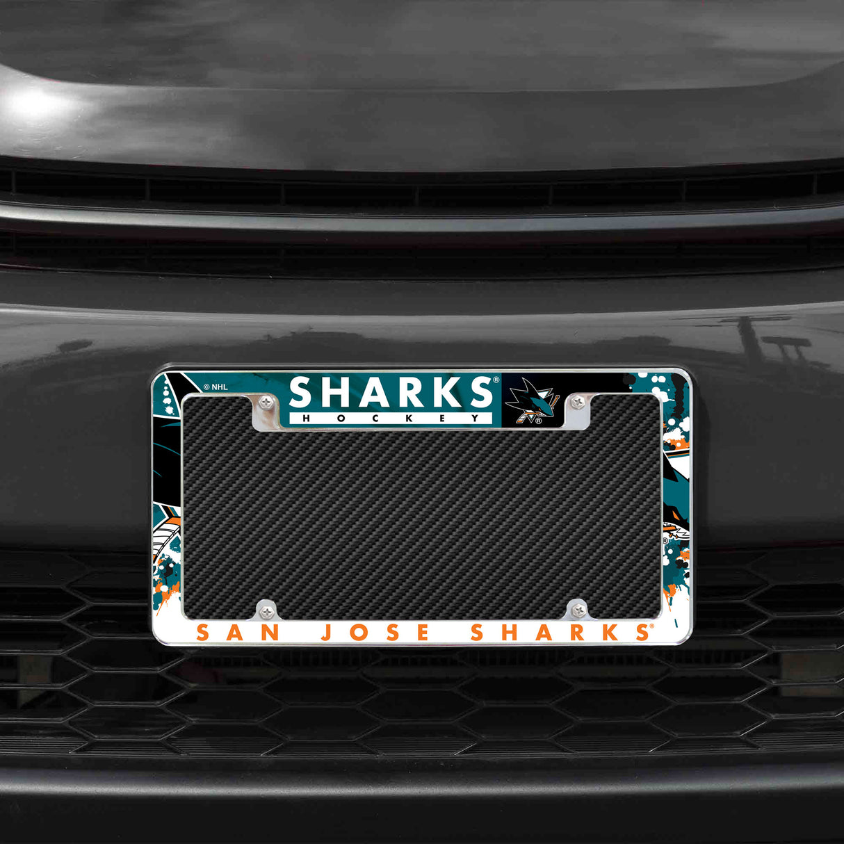 NHL San Jose Sharks All Over Chrome Frame Fan Gear NHL San Jose Sharks