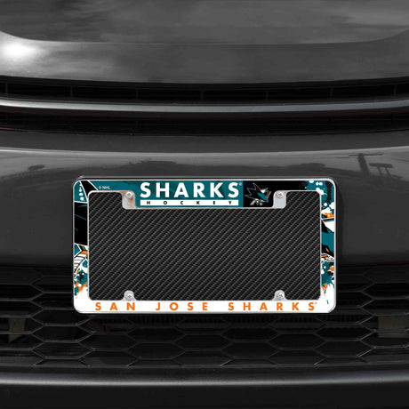 NHL San Jose Sharks All Over Chrome Frame Fan Gear NHL San Jose Sharks