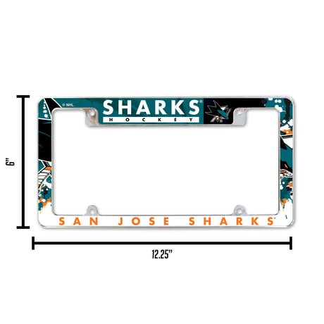 NHL San Jose Sharks All Over Chrome Frame Fan Gear NHL San Jose Sharks