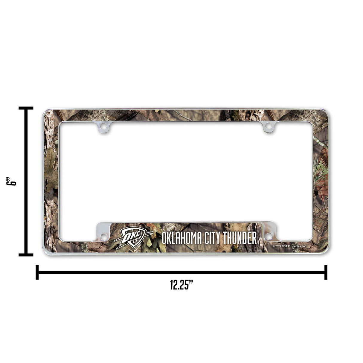 NBA Oklahoma City Thunder All Over Chrome Frame Fan Gear NBA Oklahoma City Thunder