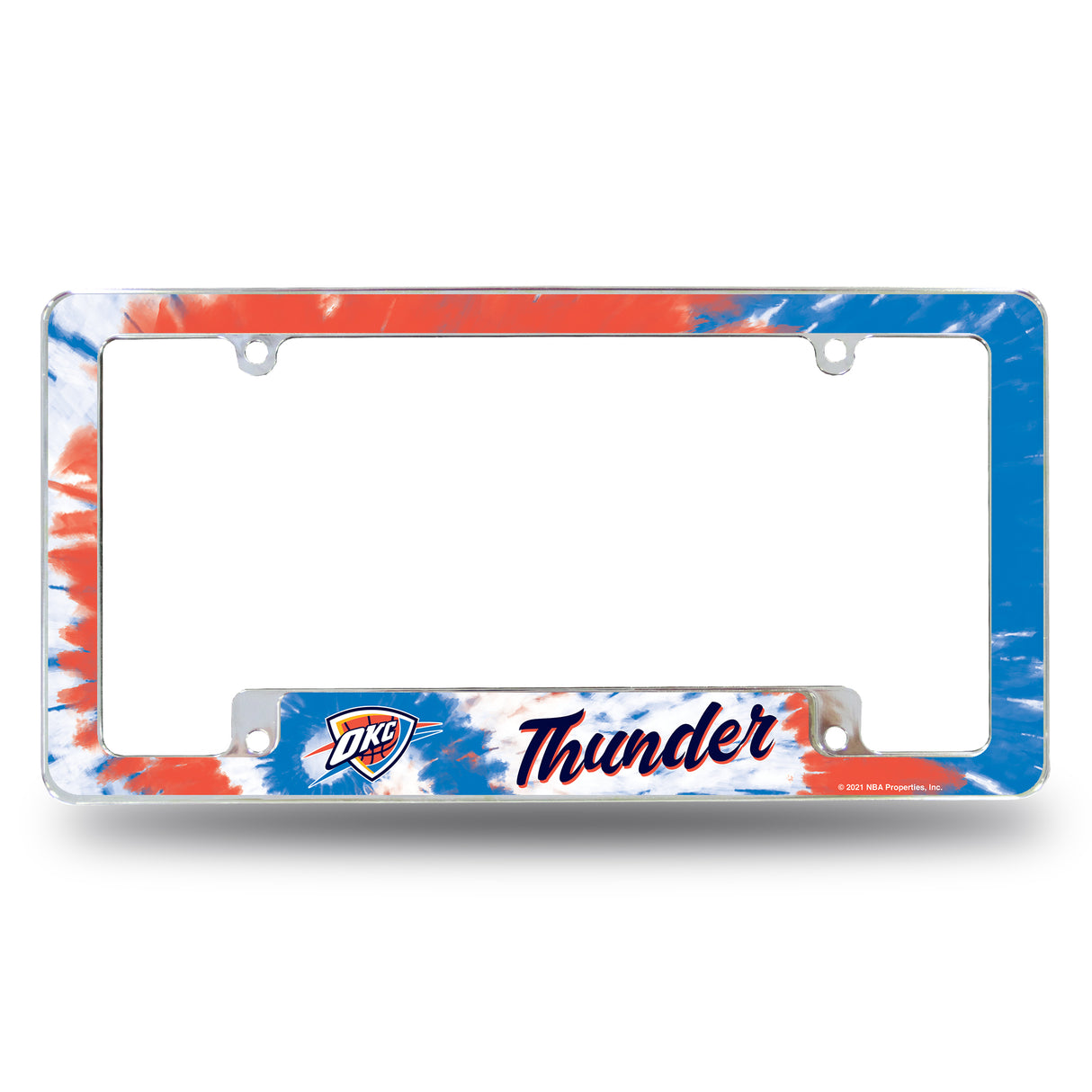NBA Oklahoma City Thunder All Over Chrome Frame Fan Gear NBA Oklahoma City Thunder