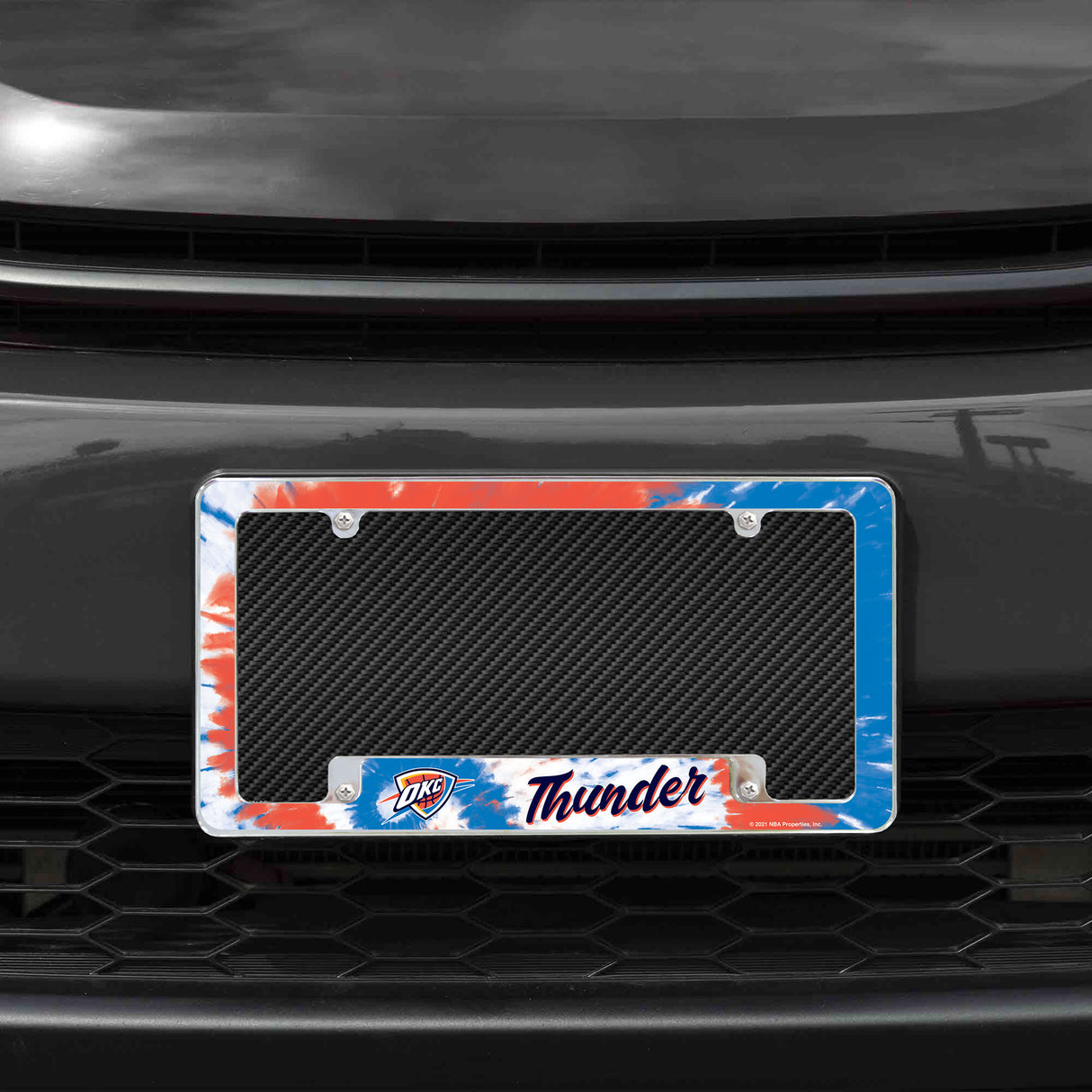NBA Oklahoma City Thunder All Over Chrome Frame Fan Gear NBA Oklahoma City Thunder