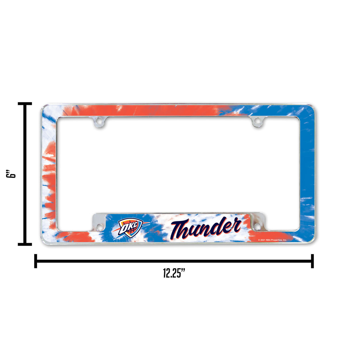 NBA Oklahoma City Thunder All Over Chrome Frame Fan Gear NBA Oklahoma City Thunder