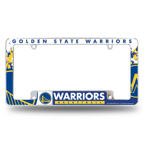 NBA Golden State Warriors All Over Chrome Frame Fan Gear NBA Golden State Warriors