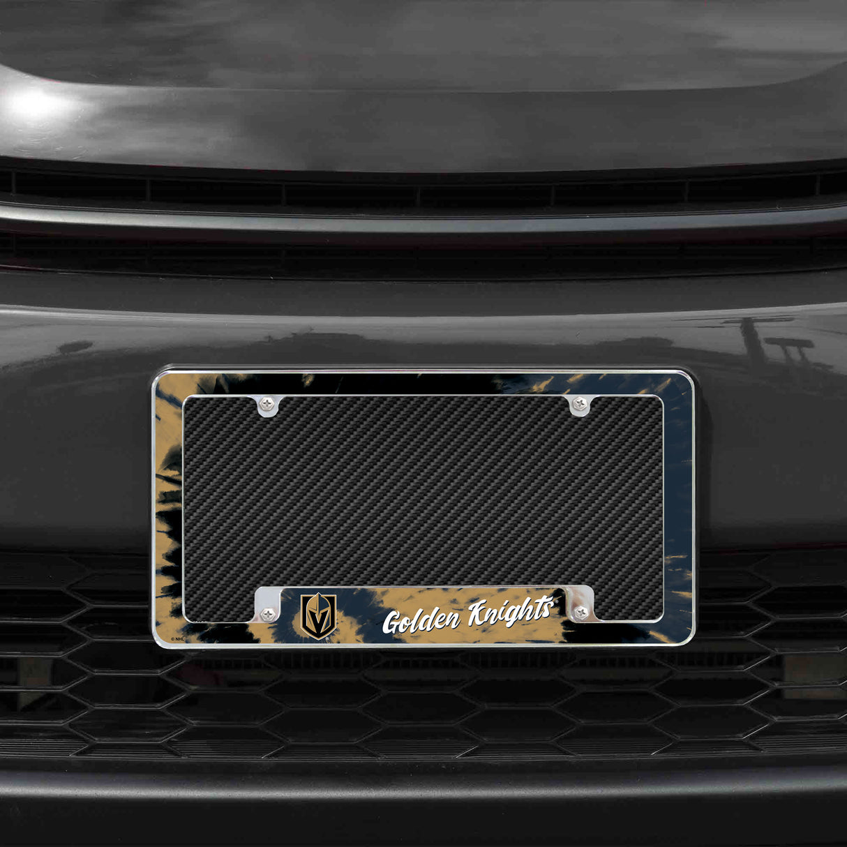 NHL Vegas Golden Knights All Over Chrome Frame Fan Gear NHL Vegas Golden Knights