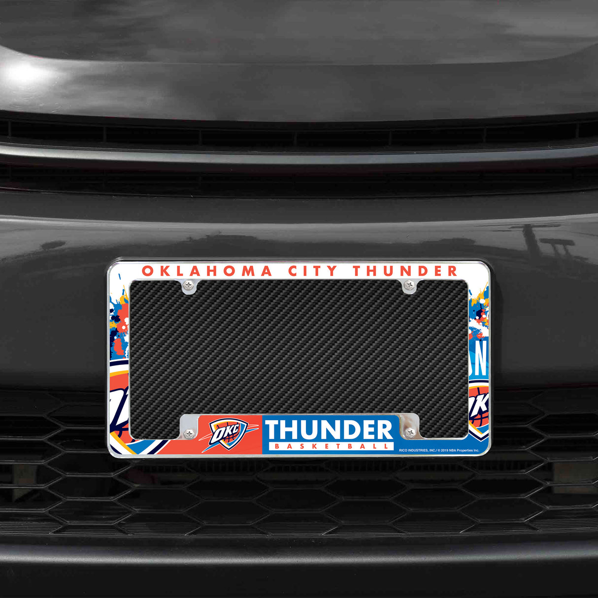 NBA Oklahoma City Thunder All Over Chrome Frame Fan Gear NBA Oklahoma City Thunder