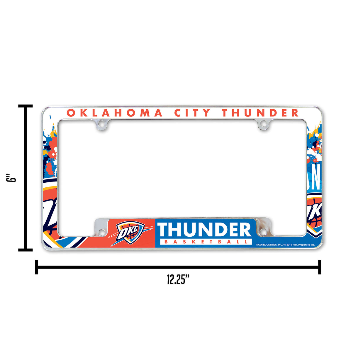 NBA Oklahoma City Thunder All Over Chrome Frame Fan Gear NBA Oklahoma City Thunder
