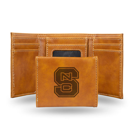 NCAA North Carolina State Wolfpack Laser Engraved Tri-Fold Wallet Fan Gear NCAA North Carolina State Wolfpack