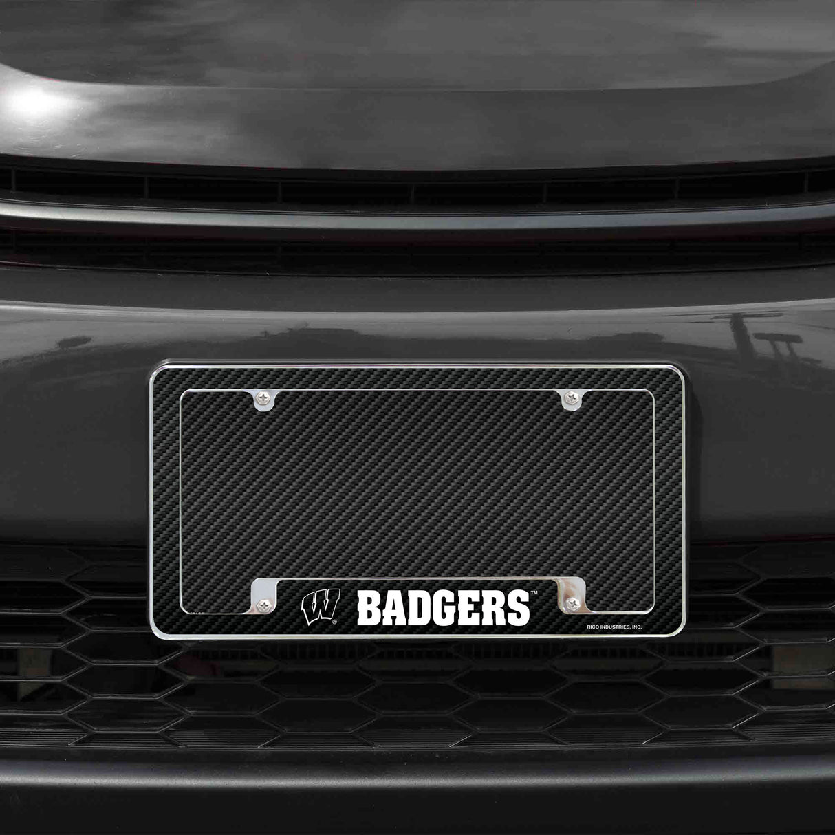 NCAA Wisconsin Badgers All Over Chrome Frame Fan Gear NCAA Wisconsin Badgers