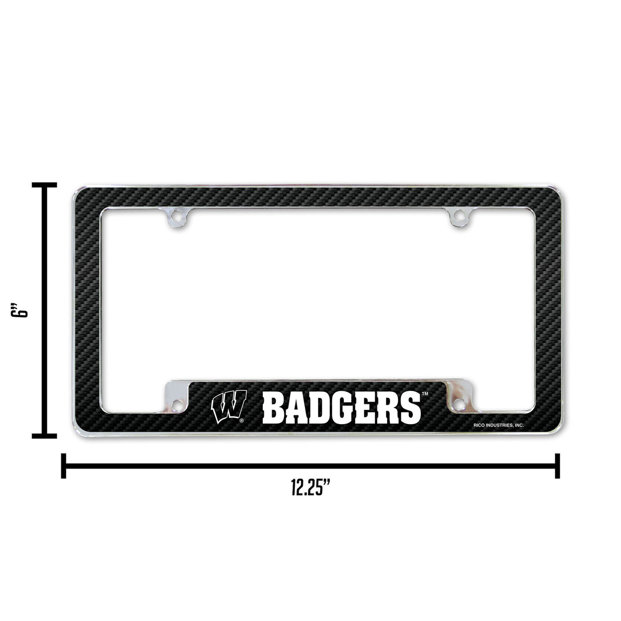 NCAA Wisconsin Badgers All Over Chrome Frame Fan Gear NCAA Wisconsin Badgers