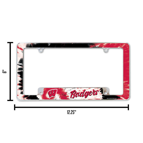 NCAA Wisconsin Badgers All Over Chrome Frame Fan Gear NCAA Wisconsin Badgers