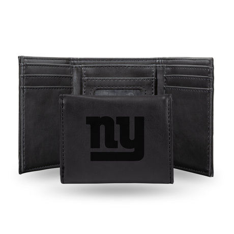 NFL New York Giants Laser Engraved Trifold Wallet Fan Gear NFL New York Giants