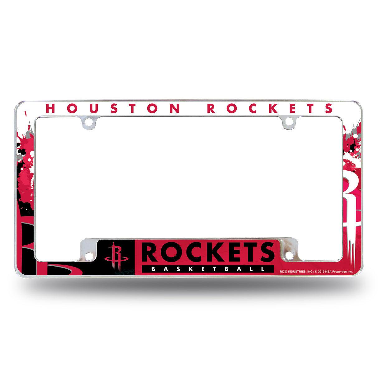 NBA Houston Rockets All Over Chrome Frame Fan Gear NBA Houston Rockets