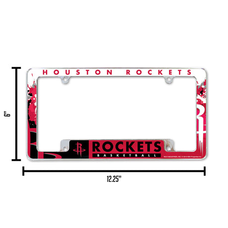 NBA Houston Rockets All Over Chrome Frame Fan Gear NBA Houston Rockets