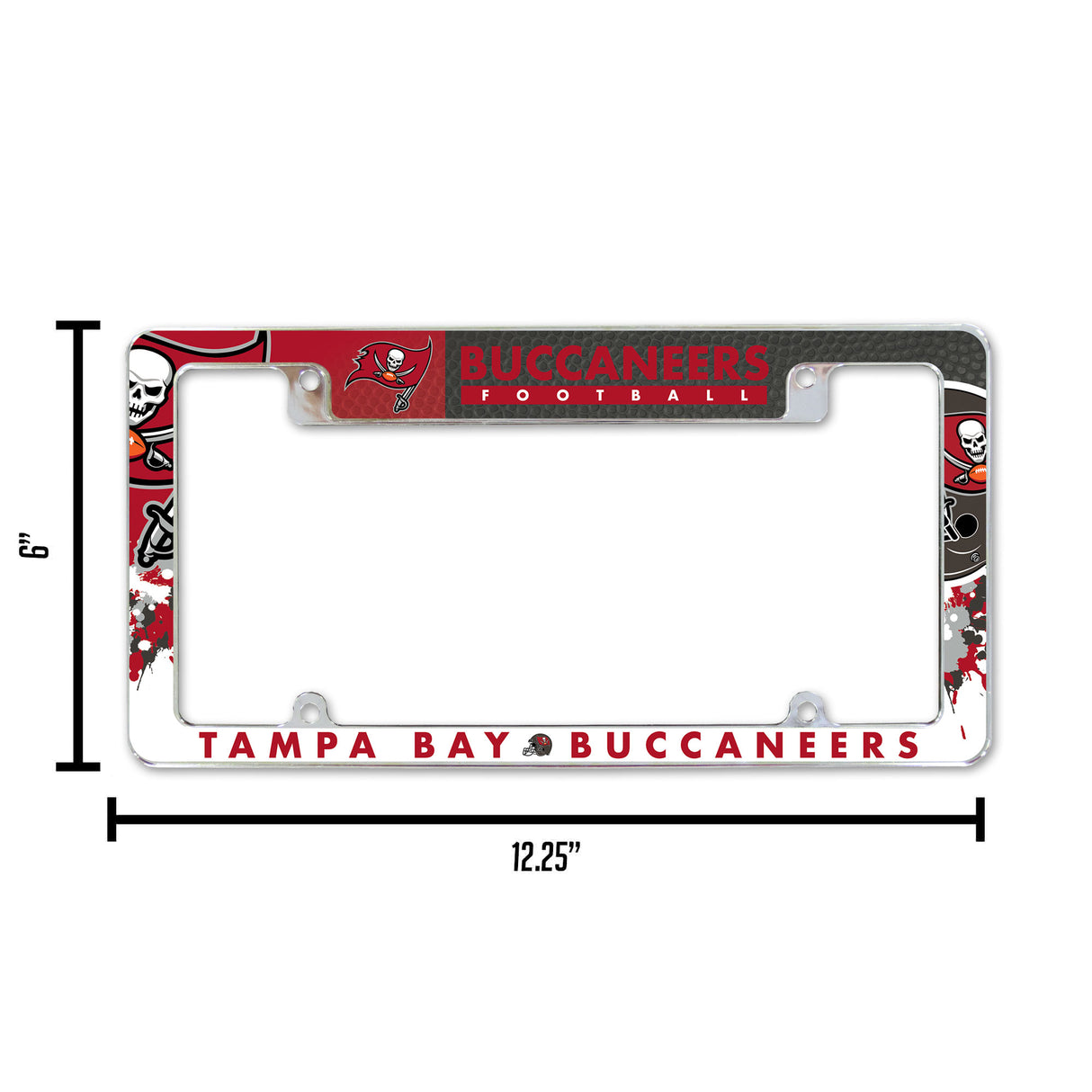 NFL Tampa Bay Buccaneers All Over Chrome Frame Fan Gear NFL Tampa Bay Buccaneers