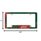 NHL Minnesota Wild All Over Chrome Frame Fan Gear NHL Minnesota Wild