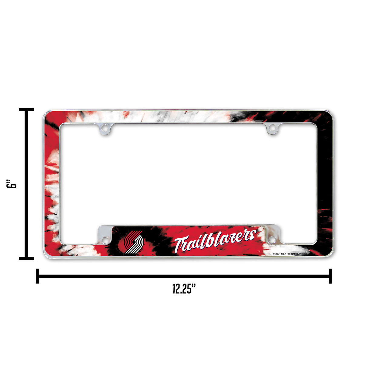 NBA Portland Trail Blazers All Over Chrome Frame Fan Gear NBA Portland Trail Blazers